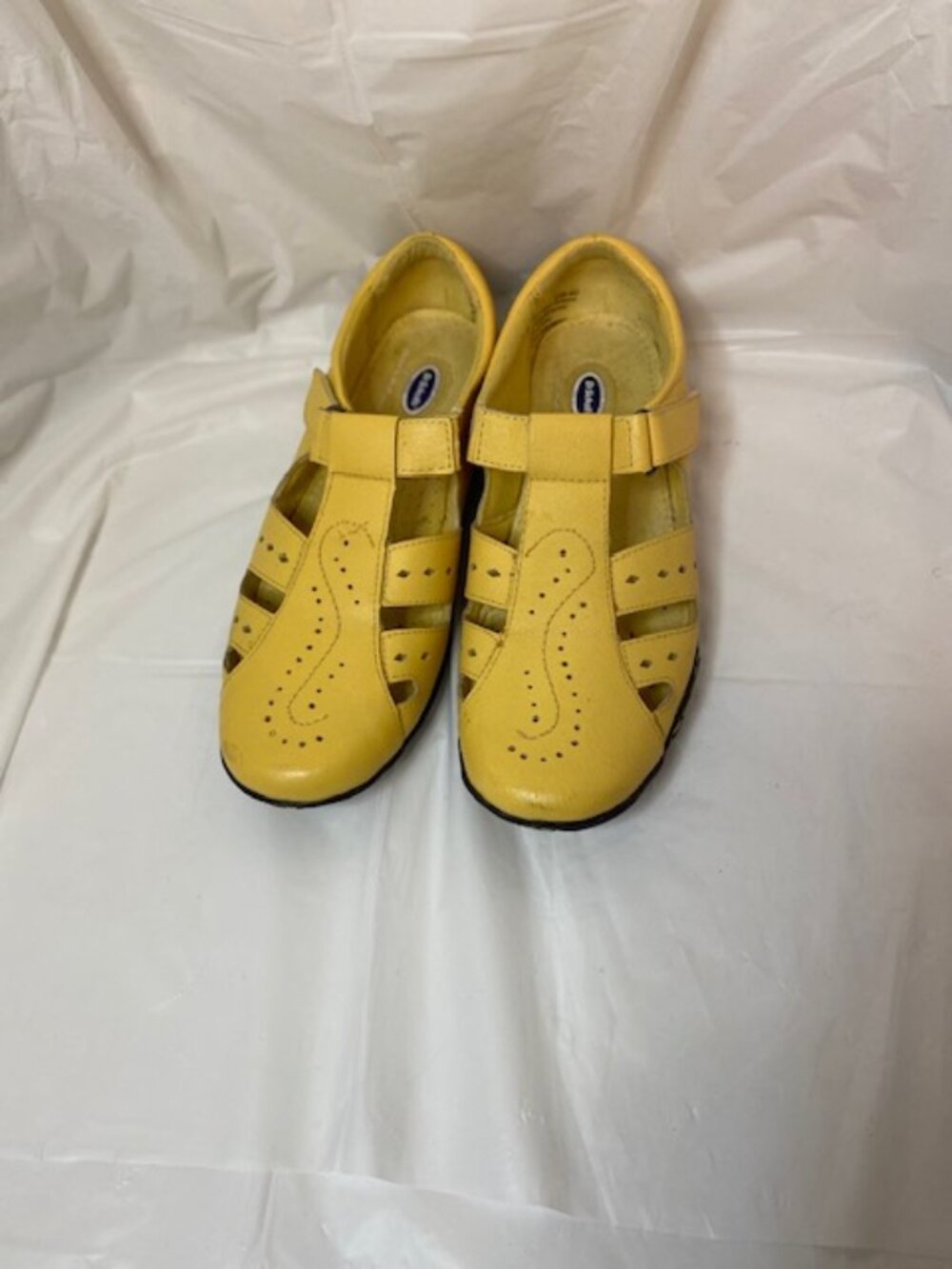 Dr. Scholl's Women's Yellow Leather Closed-Toe Fisherman Sandals Clogs, Size 9M